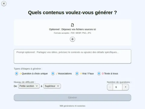 Générateur IA de quiz