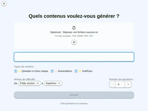 Générateur IA de quiz